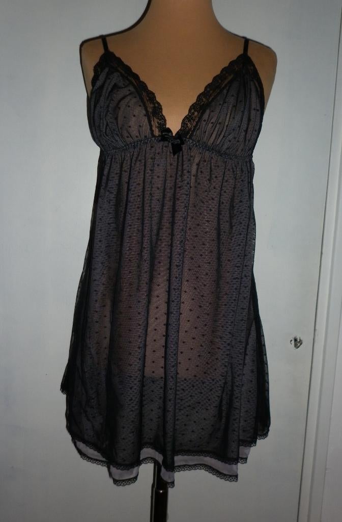 kort nachthemd / babydoll maat larg, Verzenden, Zwart, Nachtkleding