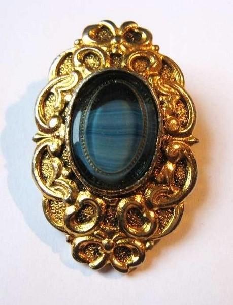Antieke Victoriaanse sjaalclip, gebandeerde Agaat (5304-35), Sieraden, Tassen en Uiterlijk, Overige Accessoires, Zo goed als nieuw