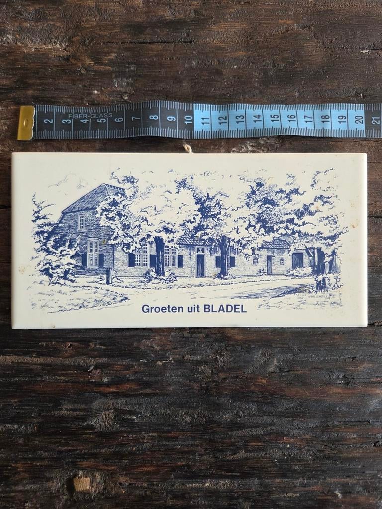 Kleine tegel Groeten uit Bladel, Antiek en Kunst, Ophalen of Verzenden