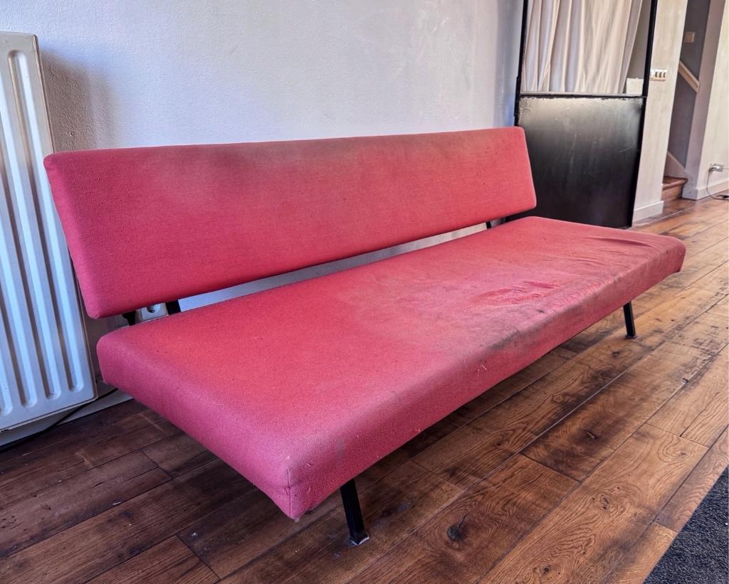 Vingage Slaapbank, Ophalen, Gebruikt, 150 tot 200 cm, Tweepersoons