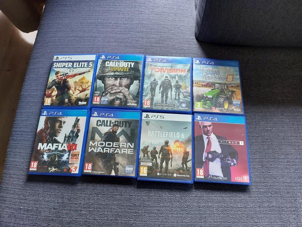 PS4 games: Mafia 3, Modern Warfare, Battlefield 5, Hitman, Spelcomputers en Games, Ophalen