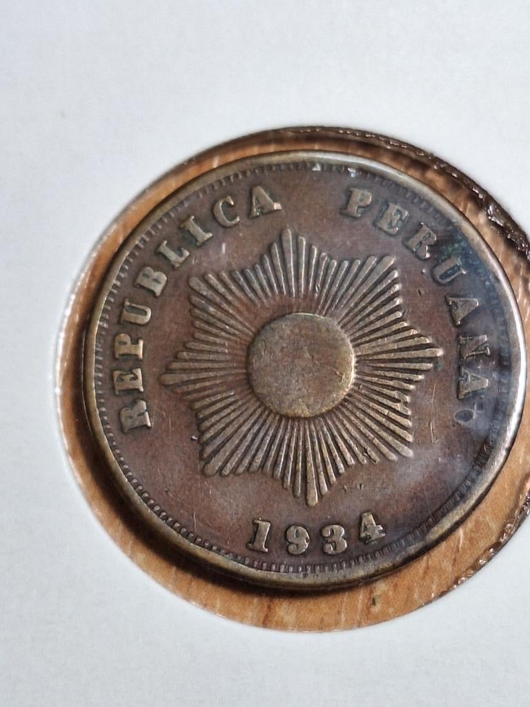 PERU 2 centavos 1934 (#28), Postzegels en Munten, Munten | Amerika, Ophalen of Verzenden, Zuid-Amerika, Losse munt