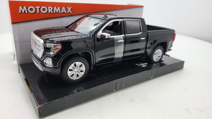 MotorMax GMC Sierra 1500 Denali Crew Cab, zwart, 2019, Hobby en Vrije tijd, Modelauto's | 1:24, Nieuw, Auto, Motormax, Ophalen of Verzenden