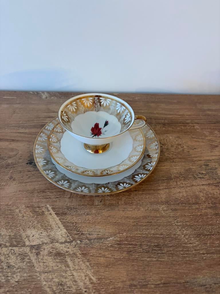 Bavaria Winterling kop en schotel met gebaksbordje, Ophalen of Verzenden