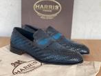 Harris Firenze Mocassin gevlochten blauw leer maat 45, Loafers, Harris, Blauw, Ophalen of Verzenden