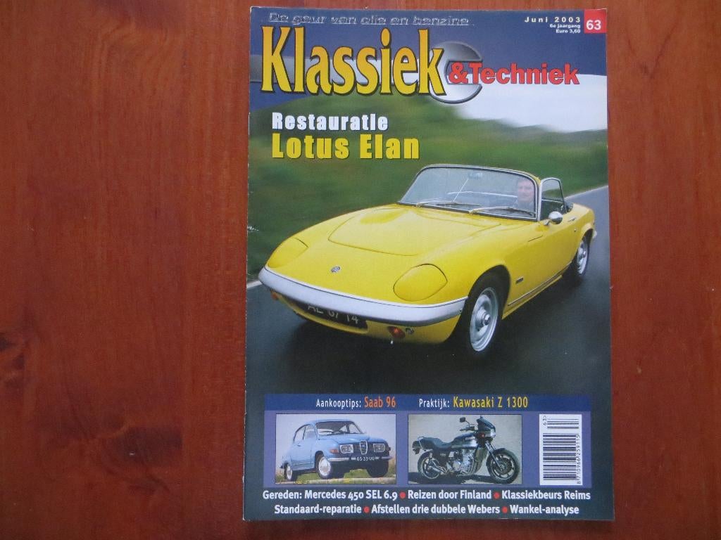 Klassiek & Techniek 63 Lotus Elan, Kawasaki Z 1300, 450 SEL, Ophalen of Verzenden, Nieuw, Mercedes