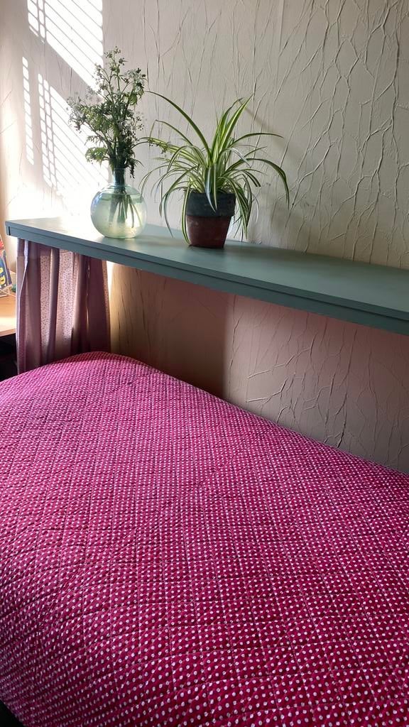 Vintage opklapbed en matras, Ophalen, Gebruikt, Eenpersoons, 190 cm of minder