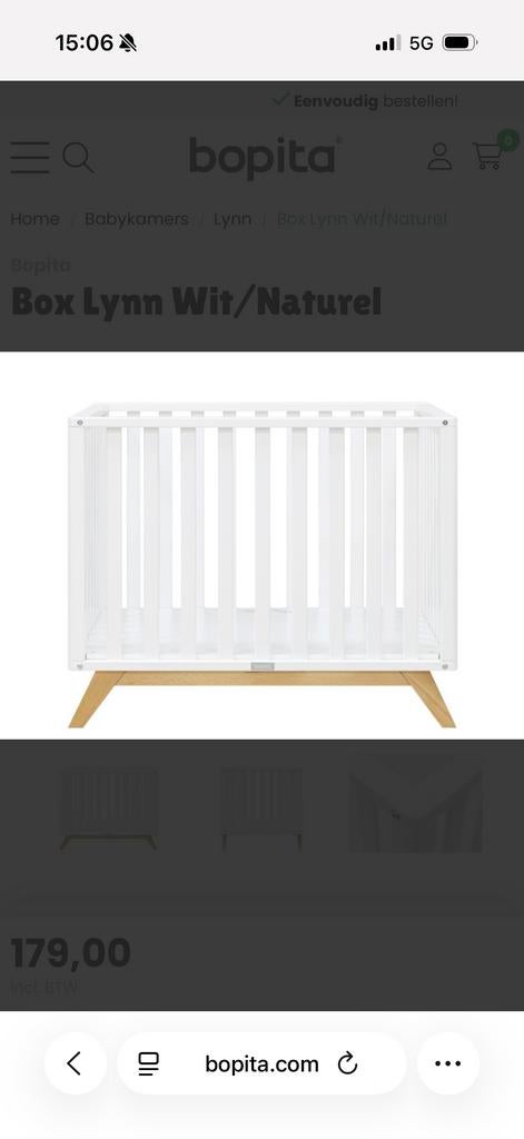 Box Lynn Wit/Naturel, Kinderen en Baby's, Boxen, Ophalen, Zo goed als nieuw, Rechthoekig