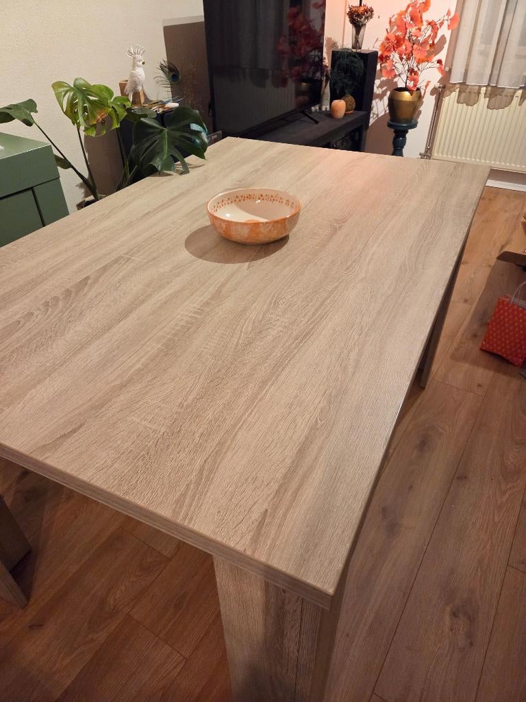 Eettafel grijs eiken, Huis en Inrichting, Tafels | Eettafels, Ophalen, Gebruikt, 100 tot 150 cm, 50 tot 100 cm