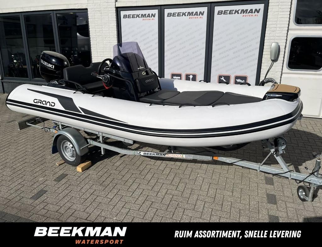 GRAND Golden Line 420 de Luxe met 60 PK Suzuki & trailer!, Watersport en Boten, Rubberboten, Gebruikt, Benzine, Minder dan 70 pk