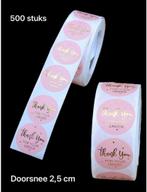 Rol 500 stickers 'Thank You for your order'  rose/goud O-25, Ophalen of Verzenden, Nieuw, Meerdere stickers