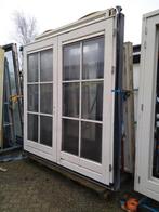 Kozijn met dubbele tuindeuren, Ophalen of Verzenden, Glas, 120 cm of meer, 215 cm of meer
