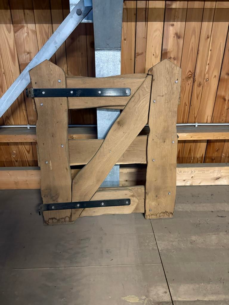Looppoort van gedroogd eiken 110x95 cm, Ophalen, Met poort, Nieuw, Tuinhek