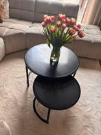 Ronde salontafel set met zwart marmer blad., Ophalen, Gebruikt, Rond, 50 tot 100 cm
