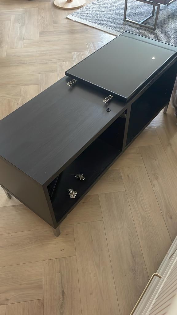 IKEA zwart Besta meubel 120 cm met 1 deur, Huis en Inrichting, Kasten | Televisiemeubels, Ophalen, Gebruikt, 100 tot 150 cm, Minder dan 100 cm