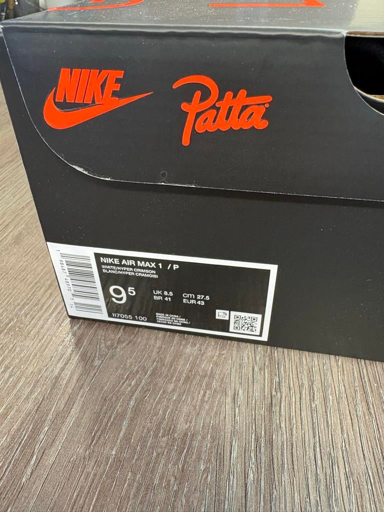 Nike Air Max 1 x Patta Oranje Wit Maat 43 Gloednieuw, Kleding | Heren, Schoenen, Wit, Nieuw, Ophalen of Verzenden, Sneakers of Gympen