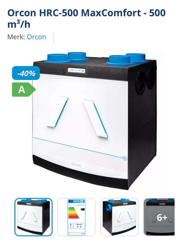 Orcon 500 maxcomfort te koop en zehnder ERV, Witgoed en Apparatuur, Luchtbehandelingsapparatuur, Zo goed als nieuw, Ophalen of Verzenden