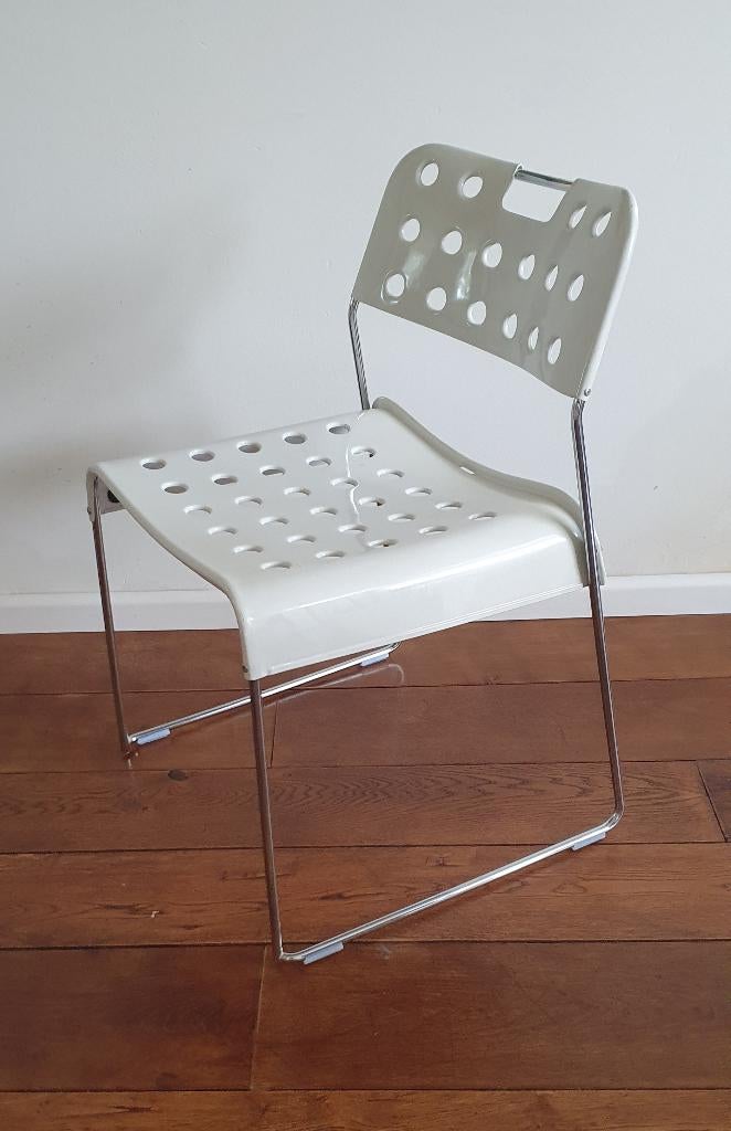 stoel bieffeplas design, Huis en Inrichting, Stoelen, Ophalen, Gebruikt, Wit, Metaal
