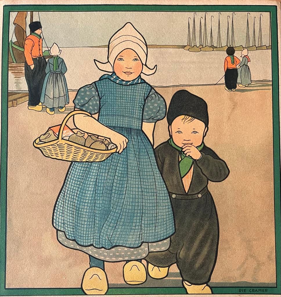 Volendam door Rie Cramer. Litho., Ophalen of Verzenden