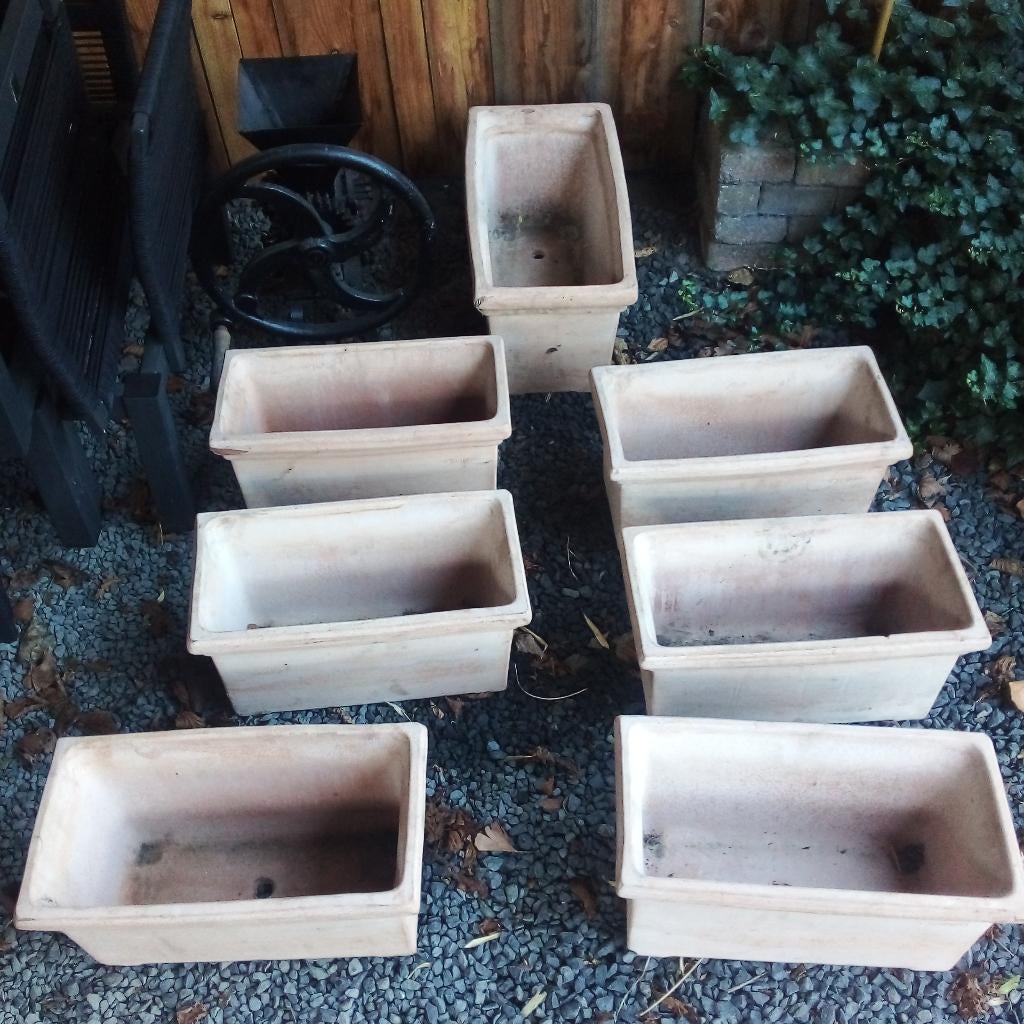 bloembakken terracotta steen, Tuin en Terras, Ophalen, Steen, Minder dan 30 cm, Minder dan 60 cm