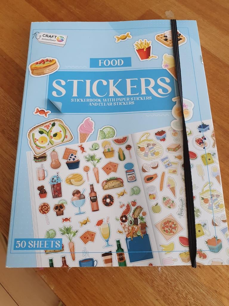 Food stickers stickerboek 50 vellen, Ophalen of Verzenden, Zo goed als nieuw, Meerdere stickers