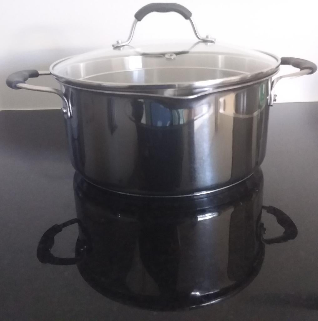 Tefal pan 24 cm, Ophalen of Verzenden, Rvs, Kookpan of Snelkookpan, Keramische plaat