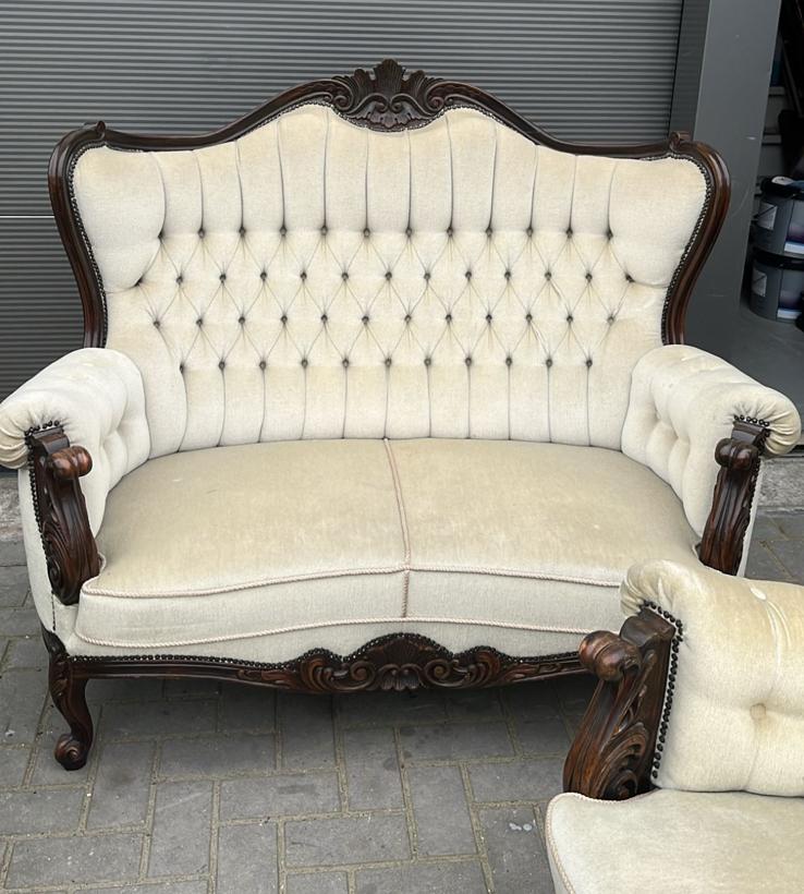 Bank met 2 fauteuils, Ophalen