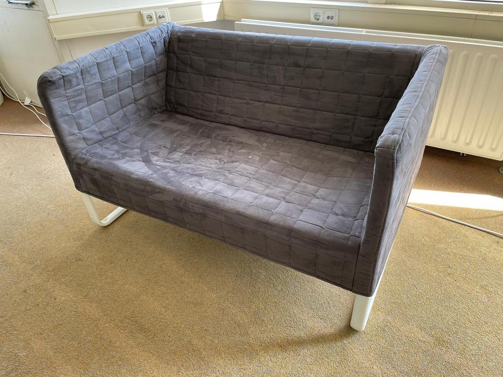 IKEA KNOPPARP 2-zitsbank grijs, Ophalen, Tweepersoons, 75 tot 100 cm, Zo goed als nieuw