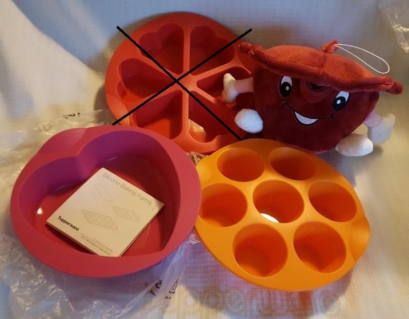 Tup ad 16: MFV silicone (bak)vorm oranje muffin en roze hart, Ophalen of Verzenden, Nieuw, Oranje, Overige typen
