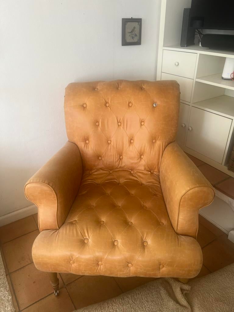 Rivera Maison Pellini Leren Fauteuil - Zo goed als nieuw!, Huis en Inrichting, Fauteuils, Ophalen, Zo goed als nieuw, Leer, 75 tot 100 cm