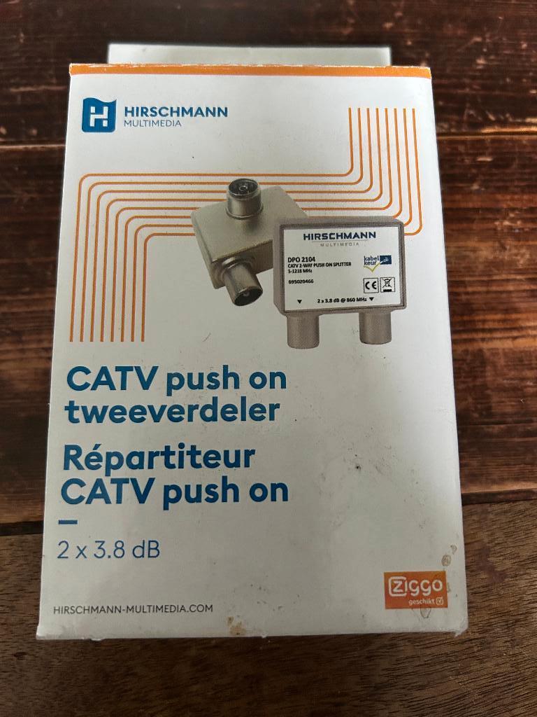 CATV splitter Hirschmann – coax verdeler 2-weg, Ophalen of Verzenden, Nieuw, Minder dan 2 meter, Coaxiale kabel