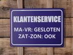 Klantenservice gesloten reclamebord van metaal wandbord deco, Info@deconoord.nl, Deco Noord, Nieuw, Ophalen of Verzenden