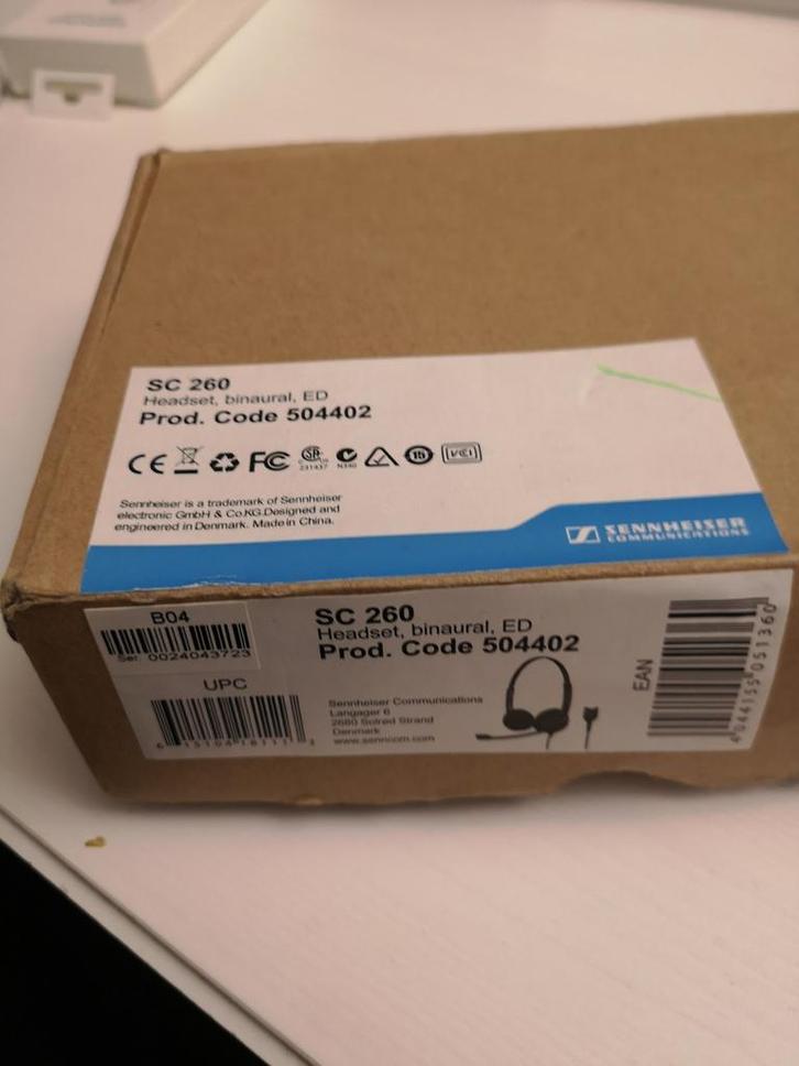 Sennheiser SC 260 Headset, binaural, ED - Nieuw in doos, Computers en Software, Headsets, Ophalen of Verzenden