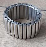 Vintage Stalen Flex Armband, Ophalen of Verzenden, Gebruikt, Zilver, Staal