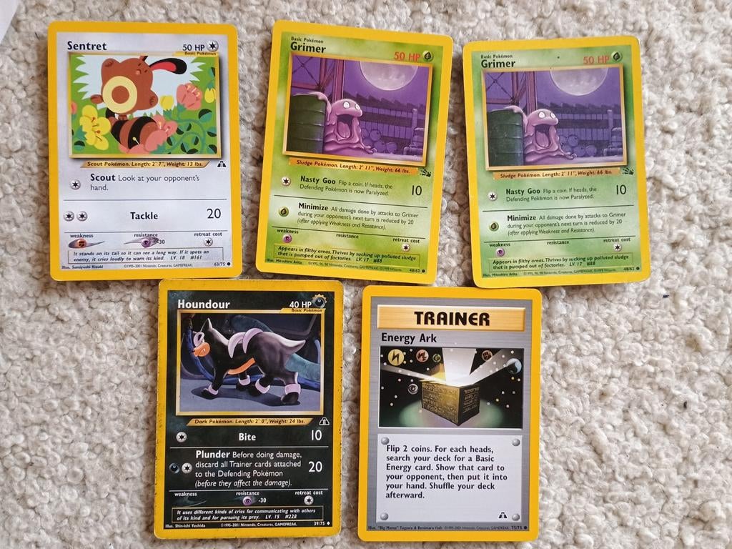 Setje oude fossil en neo discovery pokemon kaarten, Ophalen of Verzenden, Zo goed als nieuw, Meerdere kaarten