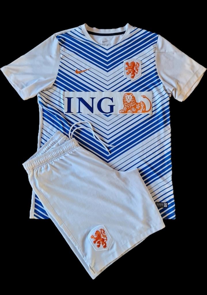 Nederlands elftal KNVB pre-match shirt 2014 Oranje tenue L, Maat 52/54 (L), Blauw, Nike, Ophalen of Verzenden