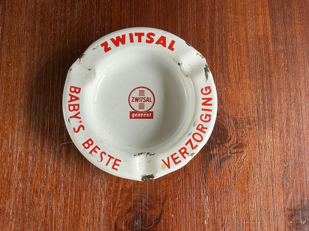 OUDE EMAILLE ZWITSAL ASBAK, Verzenden, Gebruikt, Gebruiksvoorwerp