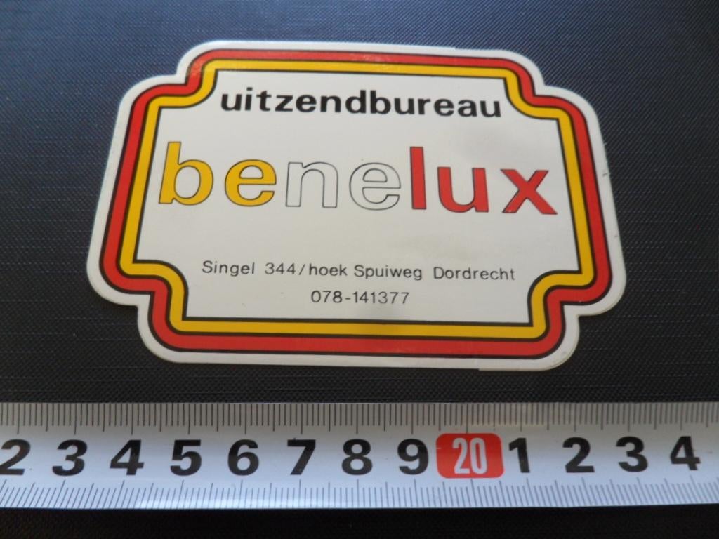 sticker Dorfrecht uitzendbureau BENE:UX Singel 344, Verzamelen, Stickers, Ophalen, Zo goed als nieuw