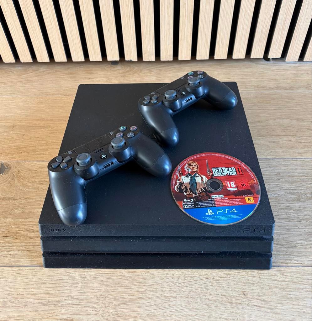 PlayStation 4 Pro 1TB 2 controllers en RDR2 + Uncharted 4, Met games, Met 2 controllers, Ophalen of Verzenden, Zo goed als nieuw
