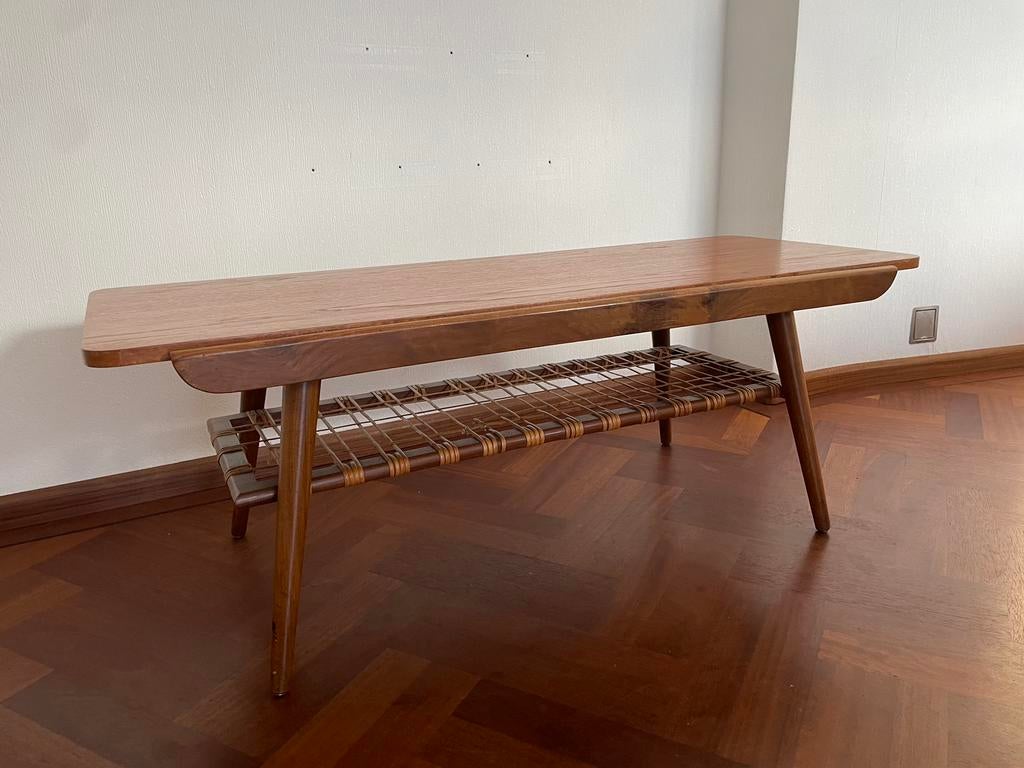 Vintage Deens design salontafel Van Teeffelen Webe teak, Gebruikt, Minder dan 50 cm, Ophalen of Verzenden, Minder dan 50 cm