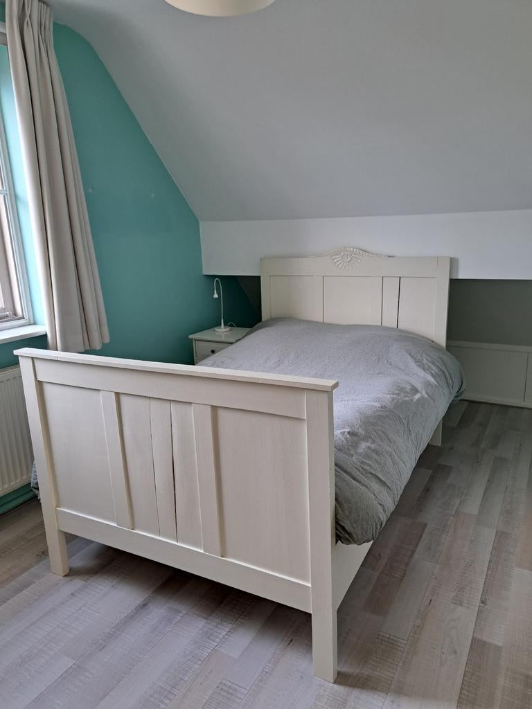 Mooi antiek bed, twijfelaar, Huis en Inrichting, Slaapkamer | Bedden, Ophalen, Gebruikt, 190 cm of minder, Twijfelaar