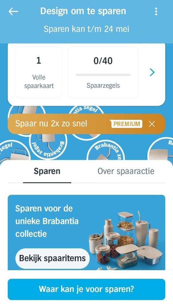 AH Brabantia zegels 1 volle spaarkaart., Albert Heijn, Verzenden