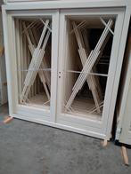 Hardhouten kozijnen met dubbele tuindeuren, Nieuw, Ophalen of Verzenden, Buitendeur, Hout