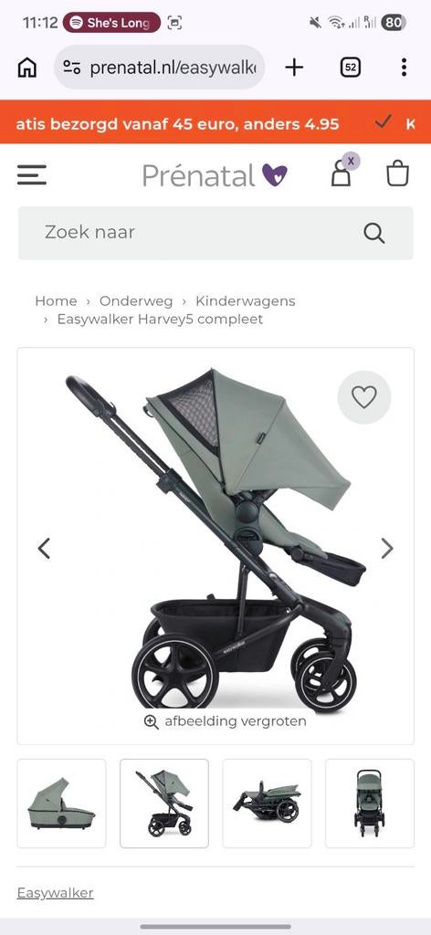 Kinderwagen easywalker 5 agave green, Kinderen en Baby's, Buggy's, Ophalen, Nieuw