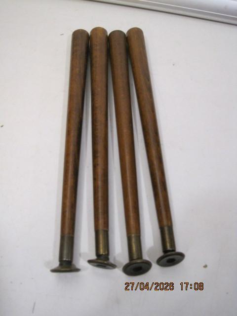 4 vintage pootjes met koper messing 34 cm lang (387), Ophalen of Verzenden
