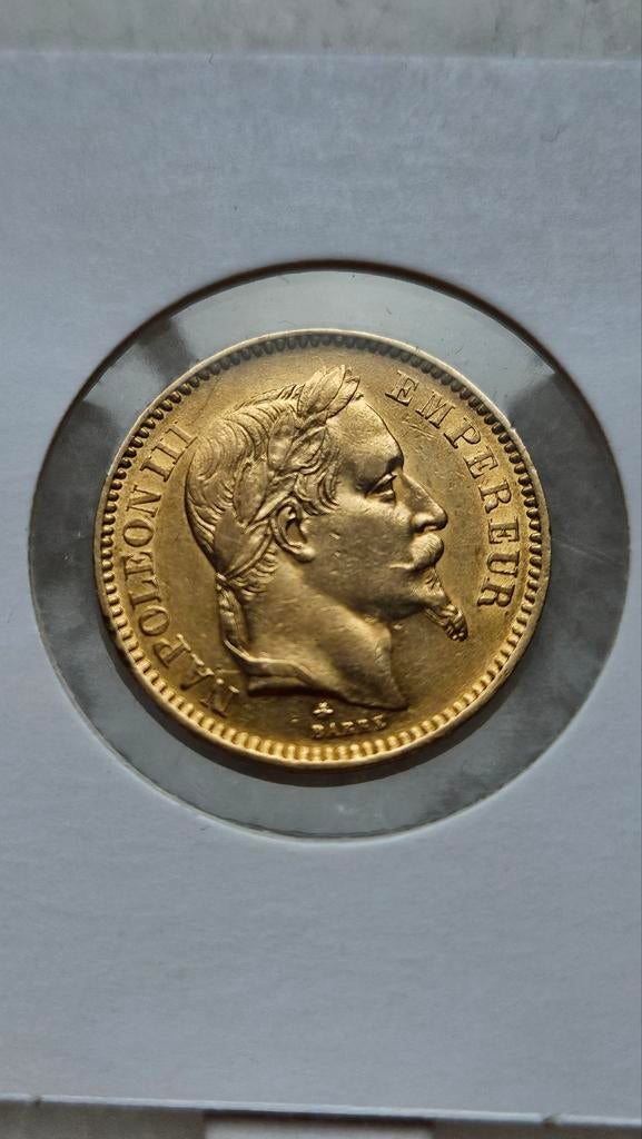 Gouden 20 francs napoleon 1865, Ophalen of Verzenden, Goud
