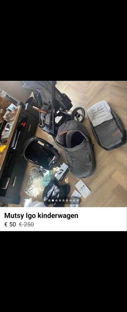 Mutsy Igo Kinderwagen - Antraciet/Donkergrijs, Gebruikt, Met autostoeltje, Mutsy, Ophalen