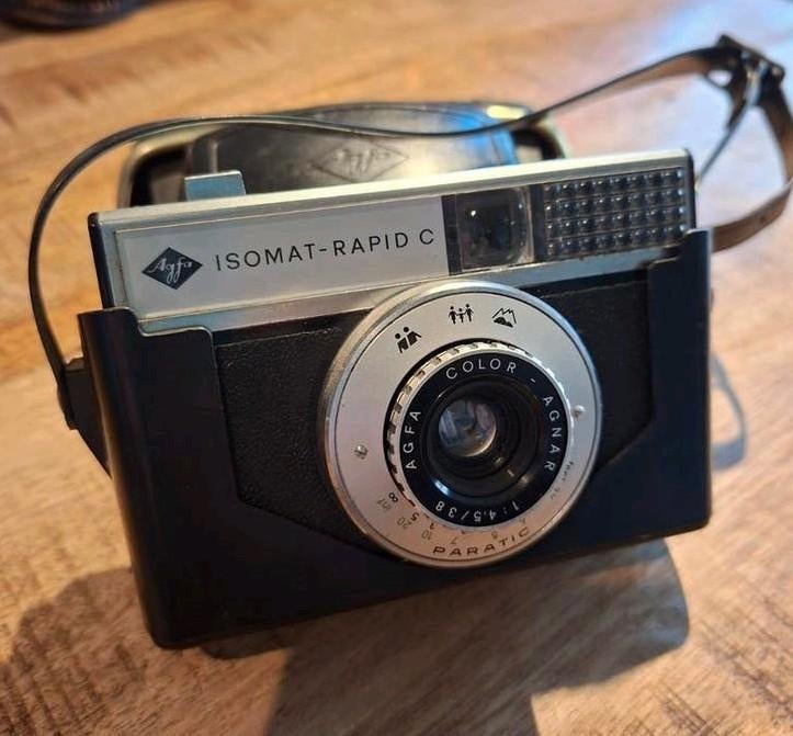 Vintage Agfa Isomat-Rapid C camera met tasje, Ophalen of Verzenden