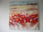 Schilderij Bloemen - Rood Beige - 70 x 70 - Nieuw, Ophalen