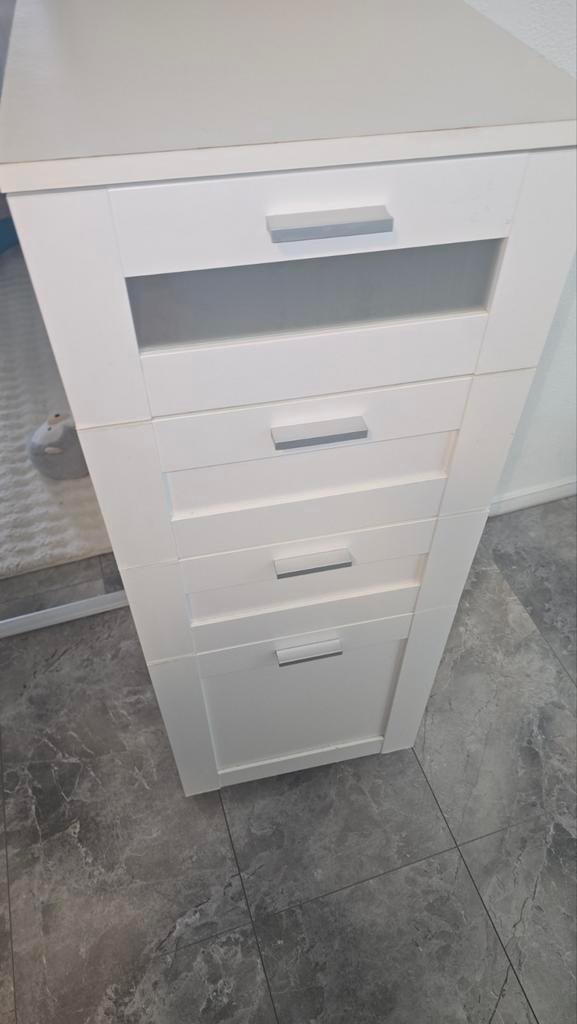 Witte badkamerkast met lades, Ophalen, Zo goed als nieuw